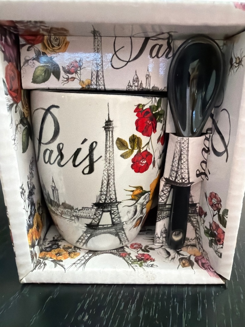 Paris Eiffel Tower Mini Mug & Spoon Set – Paris Fleurs Floral Design
